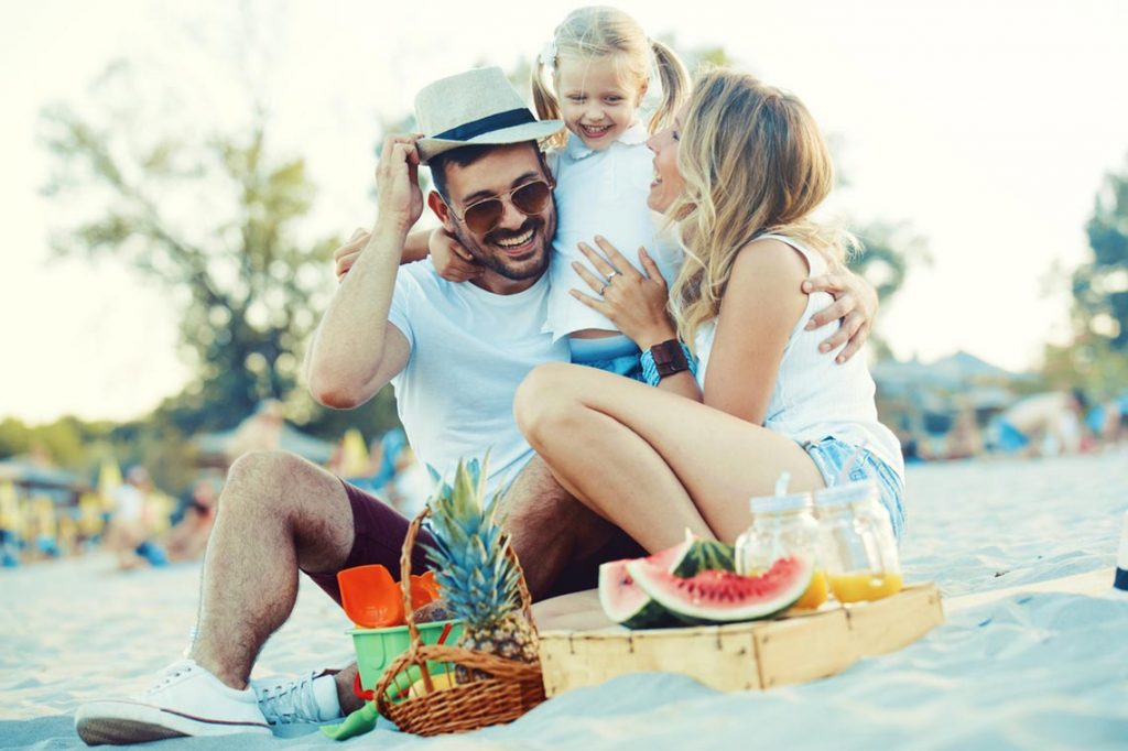 A family enjoying their Florida vacation.