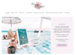 screenshot of Fiya & Roses website