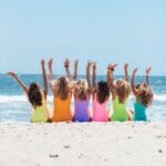 Girls having fun on the beach in North Florida